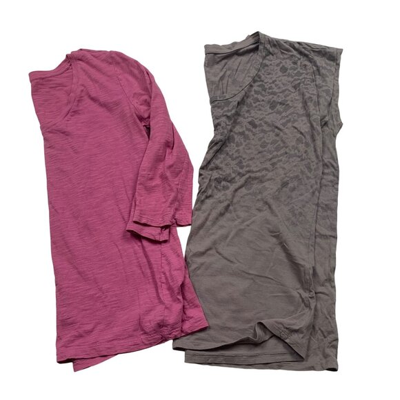 Ann Taylor Loft Womens Small Tops Lot of 2 Pink & Gray Cotton/Modal Blend Cotton - Picture 1 of 12